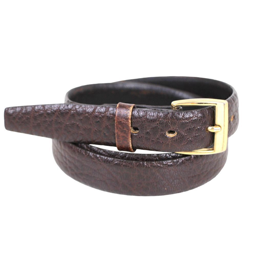 VTG GETCHI GOAT BROWN GENUINE LEATHER 7/8"Wd CASUAL DRESS MEN'S BELT Sz 34 (X18